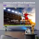 Mini Projector with WiFi and Bluetooth, Built-in Apps Portable Projector 4K Support, Auto Focus & Keystone, 5W Speaker, 180° Rotation Outdoor Movie Projector Compatible with TV Stick/Phone/Laptop