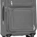 U.S. Traveler Rio Lightweight Softside Rolling Carry-on Suitcase, 4-Wheel Single, Light Gray, 22"