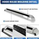 Front Upper Hood Bulge Molding Grille Trim Compatible with 2014-2021 Toyota Tundra Hood Scoop Grill Trim Hood Molding Replacement for 76180-0C030 (Chrome)