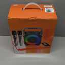 Karaoke Machine, Portable Bluetooth Speaker with 2 Wireless Microphones for Adults & Kids with Lights, Karaoke Microphone with PA System Supports USB/TF/REC/FM/AUX for Home Party Home System Packages (Black)