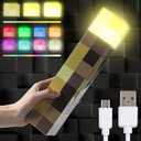 Light-up Wall Torch - Batteries & USB Pluggable Night Lamp - Hand Held or Wall Mount Lighting Torch 7-Color Night Light