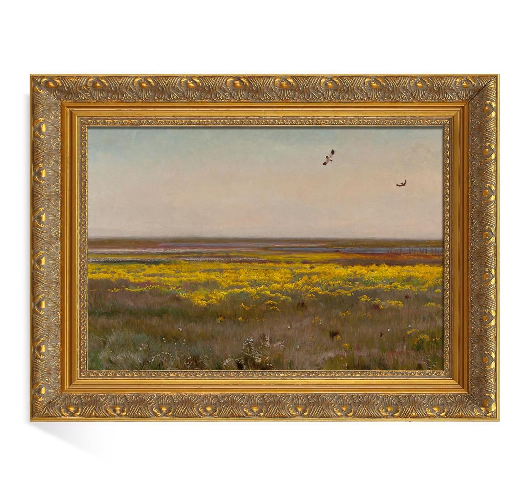 FOLKOR DIY Solid Wood Open Back Frame for 36x48 Rococo Paintings, 2.4 Gold Ornate Frame for Vintage Art Lover Housewarming Birthday Wedding Grandparents Teacher Gift, No Cover & Back