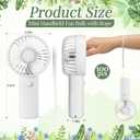Woanger 60 Pack Mini Handheld Fan Bulk with Rope Hanging Portable Fans Small Personal Cooling for Wedding Travel Makeup Camping Hiking Independent White Box (White)