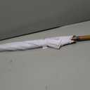 SoulRain 48" White Stick Umbrella Large Windproof Wedding Umbrella for Rain, Automatic Open, Vintage Cane Umbrella with Wooden Handle & Shaft, Elegant Parasol for Women & Men(White)