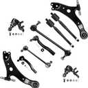 SCITOO 10pcs Suspension Kit Front Lower Control Arm With Ball Joints Front Inner Outer Tie Rods Front Rear Sway Bar Link Fit 2002 2003 For Toyota Camry For Lexus Es300