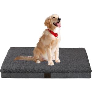 DaysU Large Dog Bed for Large Dogs, Orthopedic Dog Beds with Removable Washable Cover, Egg Crate Foam Pet Bed Mat, Dark Grey, Suitable for Dogs Up to 65 Ibs, 36x27x3in