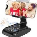 Multi-Angle Adjustable Mobile Phone Holder with Built-in Bluetooth Speaker, Suitable for Home and Outdoor use, Easy to Carry, with Non-Slip Base, a Unique Birthday Gift for Boys or Husband