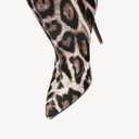 NEWBELLA Women's Over Knee High Boots - Leopard Print Stiletto Heels Pointed Toe Side Zipper for Fall Winter 8