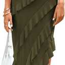 PRETTYGARDEN Summer Wedding Guest Dresses for Women 2026 Spring Cocktail Prom Graduation Bodycon Backless Elegant Midi Dress (Green, S)