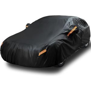 EzyShade 10-Layer Car Cover Waterproof All Weather [See Vehicle Size Chart for Accurate Fit] Outdoor Full Exterior Covers for Automobiles Sedan Hatch. Rain Sun Snow. Black, Size A0 (See SizeChart)