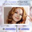 FUNTOUCH Large Makeup Vanity Mirror with Lights, 4500mAh Rechargeable Lighted Desk Makeup Mirror with 96 LED Lights and 10x Magnifying Mirror, 3 Color Lighting with Phone Holder,White