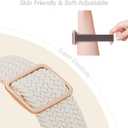 4 Pack Slim Braided Stretchy Compatible with Apple Watch Band 38mm 42mm 40mm 44mm 41mm 45mm 46mm 49mm Women Men, Solo Loop Nylon Thin Strap for iWatch Series 11 10 9 8 7 SE 6 5 4 3 Ultra (Black/Starlight/Nude Pink/Smoke Violet)