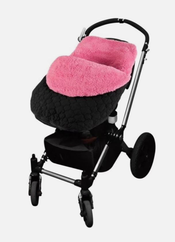 Tadpoles Quilted Stroller & Car Seat Cover - Black & Pirik | 807HHT5695 27" x 20" x 2" | Made of 100% Super Soft Microfiber Polyester | Warm, Gentle & Durable | Ideal for Use as a Stroller Cover & Car Seat Cover