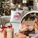 3 x Pink Christmas Pillow Covers 18 * 18,Cute Santa Pillow Covers,Funny Pillows Covers,Cute Christmas Decor,Pink Christmas Decor, Christmas Decorations for Living Room Bedroom DecorSanta Claus Decor (Color 04)
