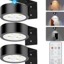Picture Lights for Wall, 3 Lighting Modes Magnetic Art Display Light,Battery Operated Led Painting Light with Remote Control Dimmable & Timer,3Pack Black