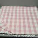Laolitou Pink Checkered Spring Tablecloth Rectangle Washable Buffalo Plaid Table Cloth with Tassel Cotton Linen Gingham Table Cover for Dining Room, Pink, Rectangle 140x230cm 55x90IN