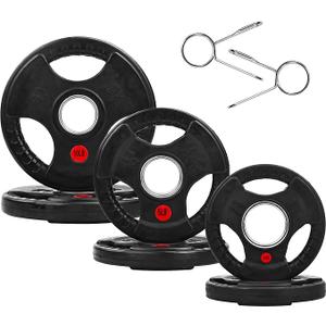 Fitvids Olympic Cast Iron 1-Inch Weight Plate for Strength Training & Weightlifting Home Gym, 2.5/5/10LB (Pairs)