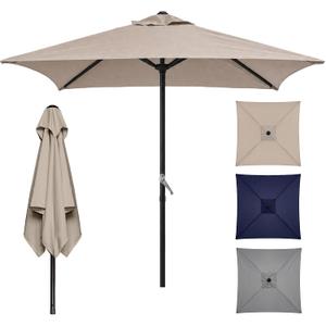 TOPSAIL 4.9ft Mini Square Patio Umbrella, Fade Resistant Outdoor Table Umbrella with Crank Lift, UV 50+ Waterproof, Small Umbrella for Deck, Balcony, Garden, Backyard & Market