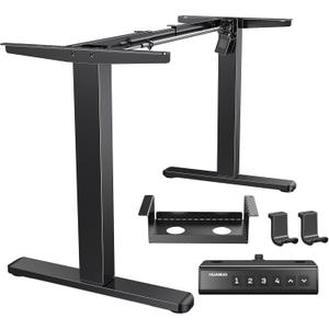 HUANUO Standing Desk Frame with 220lbs Powerful Brushless Motor, Thick T-Shaped Adjustable Desk Legs Made of Automotive-Grade Steel, for Max 75 x 35 Desktop, for Home Office, Black Frame Only, 2-stage