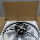 VOLISUN Low Profile Ceiling Fans with Lights and Remote, 23.6in Flush Mount Ceiling Fans with Light, 3000K-6500K Dimmable Fandelier LED Fan Light, Black Bladeless Ceiling Fans with Lights for Bedroom