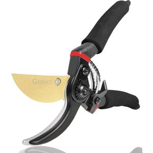 gonicc 8" Professional Premium Titanium Bypass Pruning Shears (GPPS-1003), Hand Pruners, Garden Clippers.
