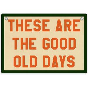 These Are The Good Old Days Sign Inspirational Banner Trendy Retro Nostalgic Wall Hanging, Wall Decor Banner Flag, Wall Flag Living Room Bedroom Decor, Banner for Room, Housewarming Gifts (Multi 0193)