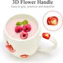 Cute Ceramic Coffee Mugs Gifts for Women Mom Grandma Mug Flower Tea Cup Set Butterfly Gift for Woman Ladies Her Valentine Birthday Mothers Day Unique Christmas Mug Gifts Cool Girly Fun Floral Teacup (Red)