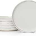 HaWare Dinner Plates Set of 6, 10.2 Inch Stoneware Dinnerware Sets for Home Restaurant, Speckled Milky White