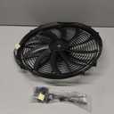 16" Electric Radiator Cooling Fan Mounting Kit, 12V Cooling Radiator Fan with 120W 1000 CFM Slim High Performance Universal (Black) (16 Inch-1PC)