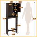Over The Toilet Storage Cabinet, Behind Toilet Bathroom Organizer with Adjustable Shelves, Above Toilet Organizers with Barn Door, Space Saver for Restroom, Bathroom, Laundry