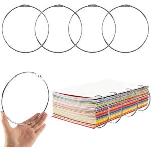 ATROPOS 4 Pack 6 Inch Loose Leaf Binder Rings, Nickel Plated Book Rings for Index Cards, Keychains, DIY Crafts, Office, School,Home