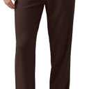 Willit Men's Linen Pants Casual Linen Dress Pants Drawstring Beach Summer Lightweight Trousers 40"Wx30"L (Brown)