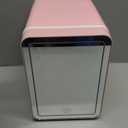 4-Liter Pink Portable Mini Fridge for Skincare Beauty Cosmetic Makeup With Mirrored Door and Dimmable LED Light