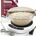 SourKeeper, Larger 2-in-1 Sourdough Starter Warmer Pro - 2026 Upgrade Larger Heating Plate, Dough Temp Probe, 1F Control (70110F), 24H Timer, Real-Time Monitoring, for Beginner Bakers Pro-WHT (White)