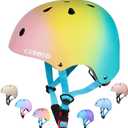 Kids Bike Helmet,Toddler Skateboard Helmets for Ages 2-3-5-8-14 Years Boys GirlsAdjustable Multi-Sport Bicycle Skateboarding Football Roller Skating Scooter Rollerblade Balance Bike Helmet (Pink-blue)