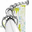 Curved Shower Curtain Rod, Rustproof, 42-72 Inches Adjustable, Premium Steel, Round Shower Curtain Rod for Bathroom, Bathtub, Stall, Need to Drill, Chrome
