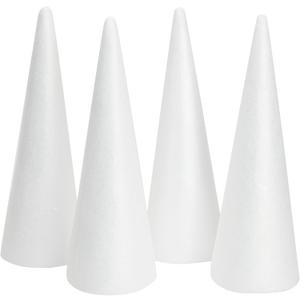 Juvale Foam Cone Pack - 4-Pack, 4.5 x 13.5 in, White - Cone-Shaped Floral Foam - DIY Craft Projects, Craft Supplies & Floral Arrangements