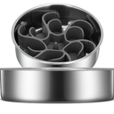 2-in-1 Slow Feeder Dog Bowls, Stainless Steel Pet Bowls with Silicone Feeder Insert, Removable Non-Slip Rubber Base for Dogs to Slow Down Eating (Small Breed)