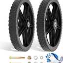 14 x 1.75" Spoked Plastic Wheel 1/2" Axle Bore, 14" Lawn Mower Wheel Compatible with Craftsman Old Mowers, Trimmer, Push Mower, Pressure Washer, DR Trimmers, B&S 5550/8550 Generator, 2 Pack