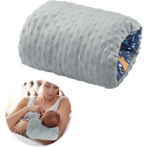 MABOZOO Arm Pillow for Feeding Baby,Flower Print Cozy Cradle Arm Pillow Soft Cotton Bottle Feeding Pillows for Newborn,Double-Sided Available (Dark Blue)