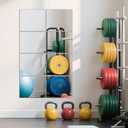 Ruomeng Full Length Wall Mirror Tiles - 12" x 10" x 8Pcs Frameless Full Body Mirror Tiles Wall Mounted Mirror for Home Gym Vanity Bedroom, Living Room