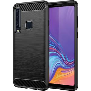 Case for Galaxy A9 2018, Samsung A9s SM-A920 Case, Slim Thin Carbon Fiber TPU Rubber Protective Cases Anti-Scratch Shockproof Cover for Samsung Galaxy A9 (2018) Black