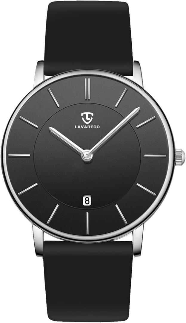 BEN NEVIS Watch, Mens Watch, Minimalist Fashion Simple Wrist Watch Analog Date with Leather Strap (43-GJ-AllBlack)