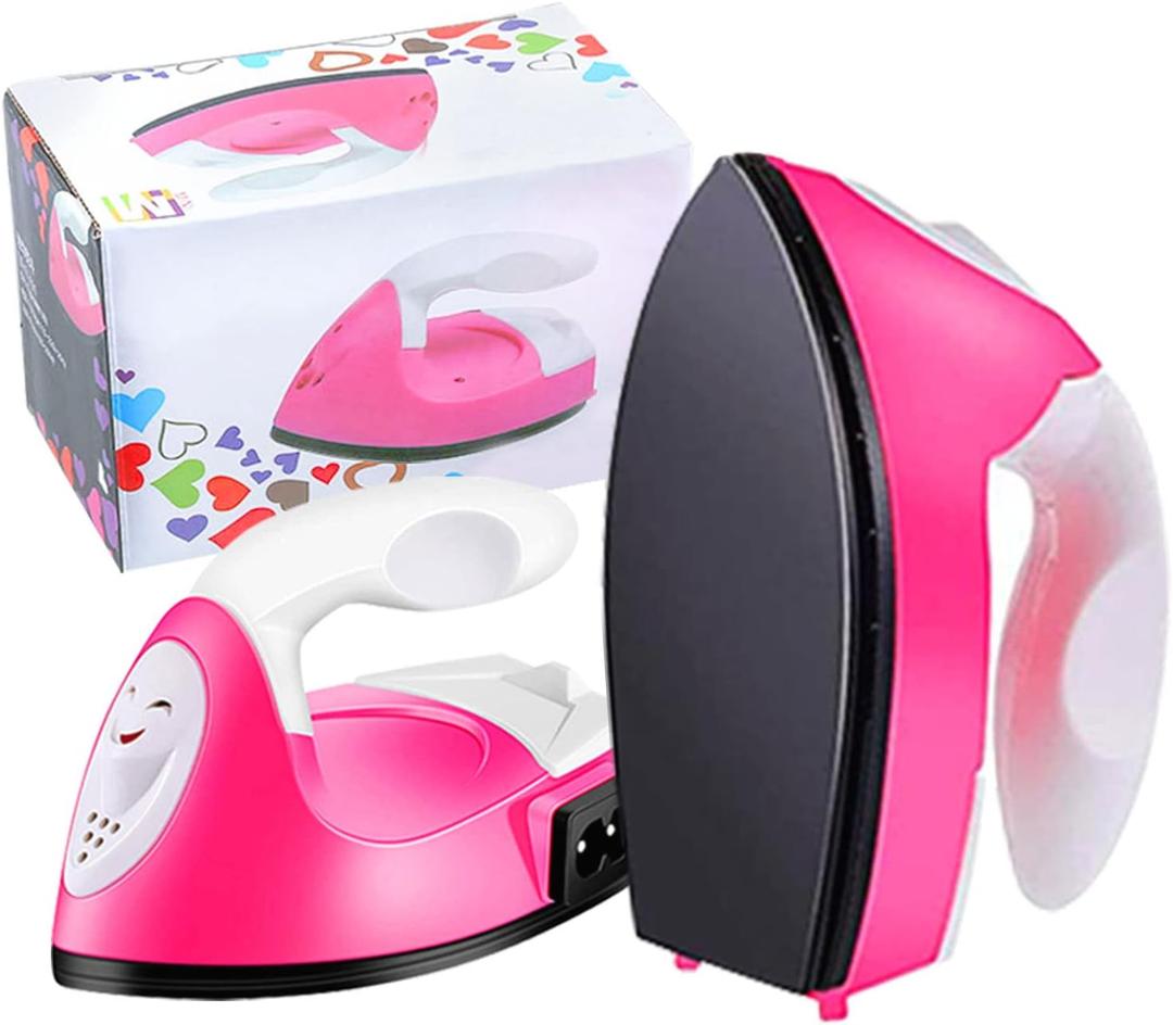 Mini Heat Press Small Iron Portable Heat Press Machine Mini Craft Iron with Charging Base Accessories for DIY T-Shirts, Shoes, Bag and Hats Heat Transfer Vinyl Projects
