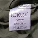 BESTOUCH 100% Washed Cotton Pillowcase for Hair and Skin Linen Feel Soft Comfortable Breathable 2 Set Pillow Case with Envelope Closure Solid Olive Green Queen 20x30 Inches