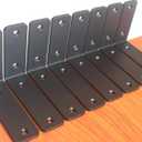 10 Pack - L 5" x H 4" x W1.5, 5mm Thick Black L Shelf Bracket, Iron Shelf Brackets, Metal Shelf Brackets, Floating Shelf, Shelf Supports with Screws