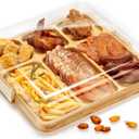 Charcuterie Boards, Bamboo Charcuterie Board with Lid, Cheese Board with Buckle Locking, Cutting Boards for Kitchen, House Warming Gifts New Home, Gifts for Women, 6 Compartments