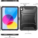 Soke Case for iPad (A16) 11th Generation 11-inch 2025, iPad 10th Generation 10.9-inch 2022, with Built-in Screen Protector and Kickstand, Rugged Full Body Protective Cover - Black