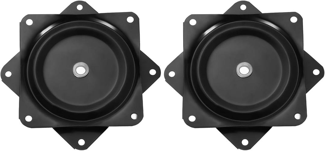 uxcell 2Pcs 4" Bar Stool Swivel Replacement, 360 Rotation Lazy Susan Turntable, Square Semi-Ball Bearing Seat Swivel Base Mount Plate for Recliner Chair or Table, Black (100x1mm)