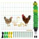 Electric Poultry Netting 41.5" H x 164' L, Portable Electric Chicken Fence for Chickens, Ducks, Geese & Turkey, Anti-Predator Poultry Net Fencing with Double Spike Posts for Backyard, Farm & Homestead
